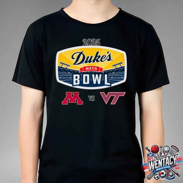 025 Duke’s Mayo Bowl NCAA College Football Minnesota Golden Gophers And Virginia Tech Hokies Unisex T-Shirt