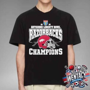 2024 Arkansas Razorbacks Autozone Liberty Bowl NCAA Champions Unisex T-Shirt