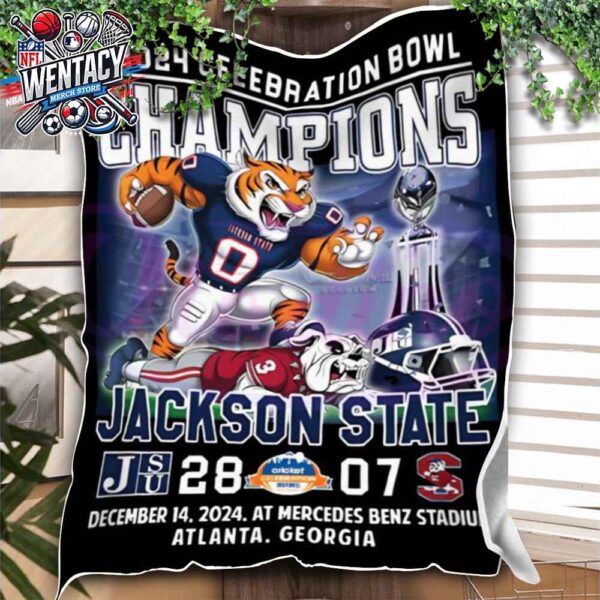 2024 Celebration Bowl Champions Jackson State Tigers Fleece Blanket