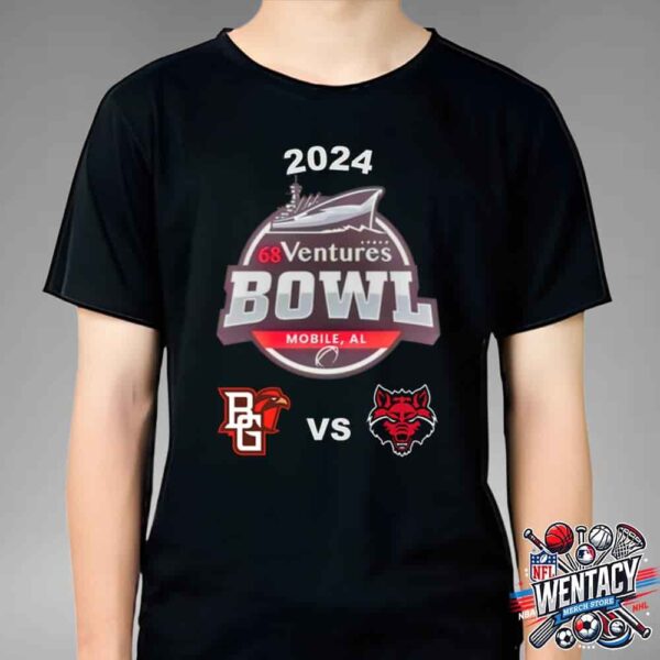 2024 NCAA 68 Ventures Bowl At College Football Bowling Green Falcons And Arkansas State Red Wolves Unisex T-Shirt