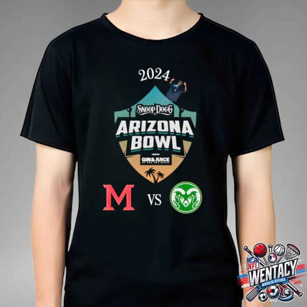 2024 NCAA Arizona Bowl College Football Colorado State Rams Vs Miami Of Ohio Redhawks On Dec 28 2024 With Snoop Dogg Unisex T-Shirt