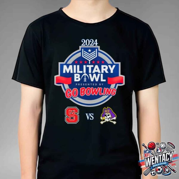 2024 NCAA Military Bowl College Football North Carolina State Wolfpack And East Carolina Pirates Unisex T-Shirt