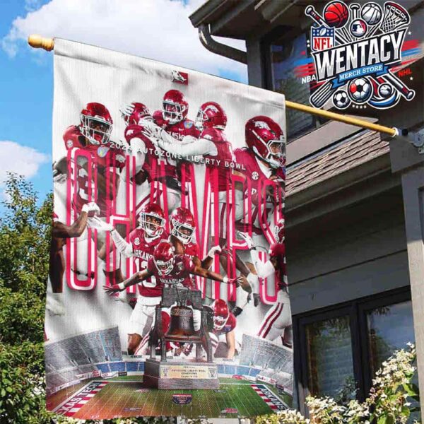 Arkansas Razorbacks Champions 2024 Autozone Liberty Bowl NCAA Garden House Flag