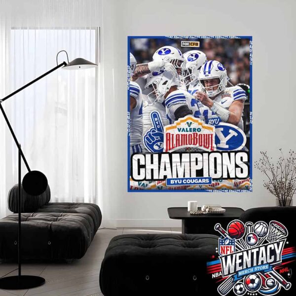 Byu Cougars Valero Alamo Bowl NCAA Champions 2024 Home Decor Poster Canvas