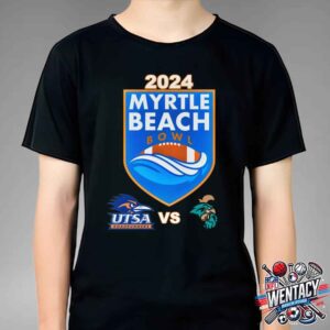 Coastal Carolina Chanticleers Vs The UTSA Roadrunners NCAA 2024 Myrtle Beach Bowl Unisex T-Shirt