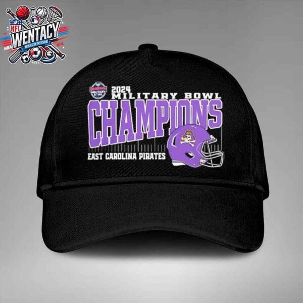 East Carolina Pirates 2024 Go Bowling Military Bowl Champions NCAA Classic Hat-Cap