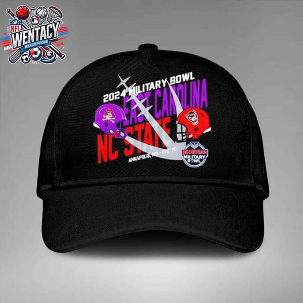 East Carolina Pirates Vs NC State Wolfpack NCAA 2024 Go Bowling Military Bowl In Annapolis Md Dec 28 2024 Classic Hat-Cap