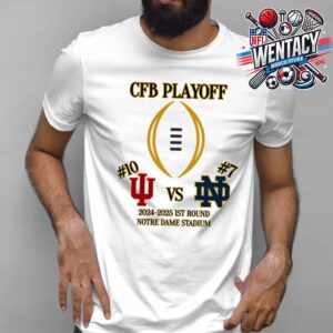 Indiana Hoosiers vs Notre Dame Fighting Irish First RD CFB Playoff NCAA 2024-2025 December 20th 2024 At Notre Dame Stadium South Bend Indiana Unisex T-Shirt Unisex T-Shirt