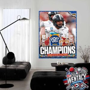 Iowa State Cyclones NCAA Pop-Tarts Bowl 2024 Champions Home Decor Poster Canvas