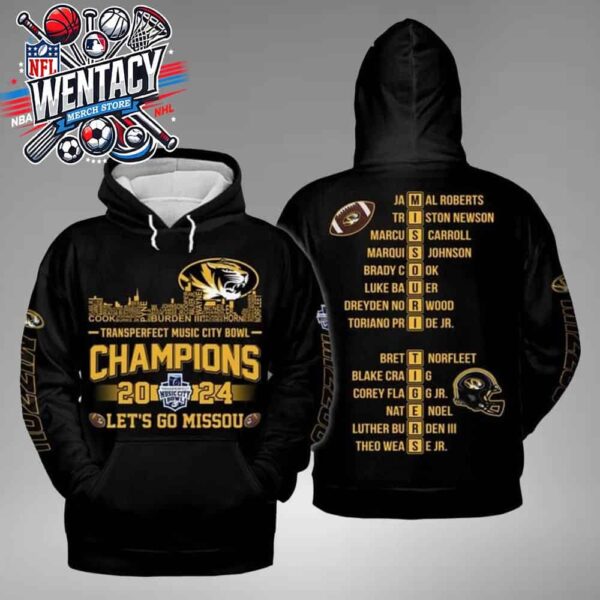 Missouri Tigers Champion Transperfect Music City Bowl NCAA 2024 In Nashville TN Let’s Go Missou All Over Print Shirt