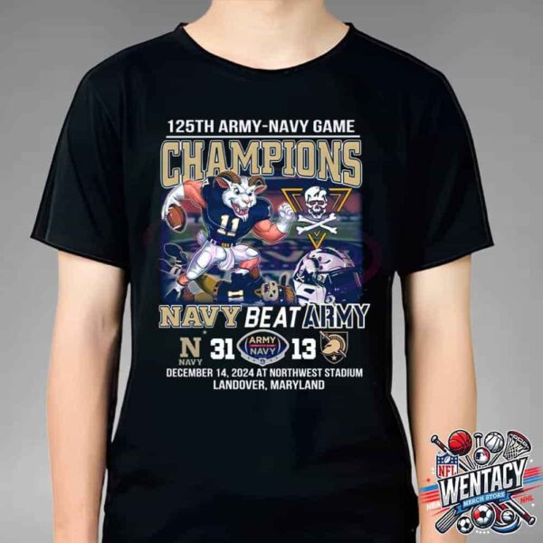 Navy Midshipmen Beat Army Black Knights 31-13 125th Army Navy Game Champion On December 14 2024 At Northwest Stadium In Landover Maryland Unisex T-Shirt