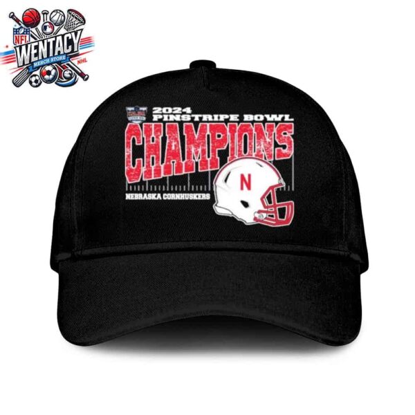 Nebraska Cornhuskers Champions 2024 Bad Boy Mowers Pinstripe Bowl NCAA At Yankee Stadium The Bronx In New York Hat-Cap