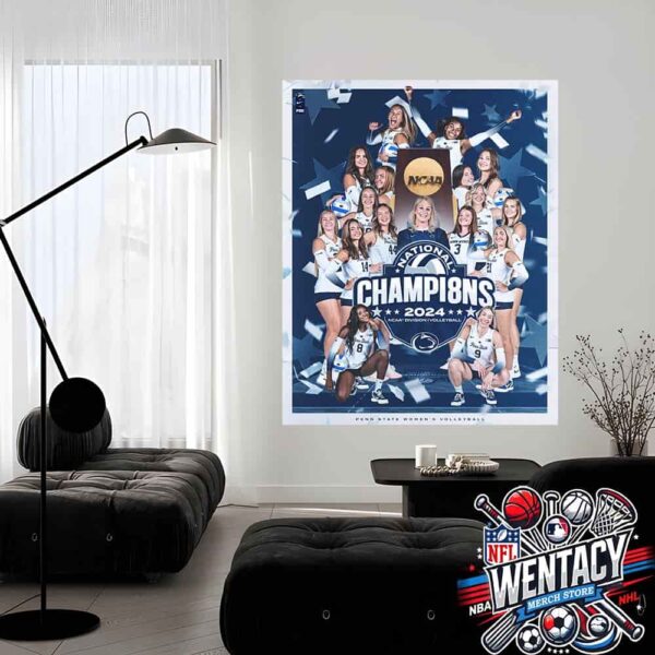 Penn State Nittany Lions Women’s Volleyball NCAA Division I Volleyball National Champions 2024 Home Decor Poster Canvas