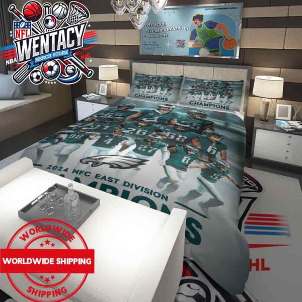 Philadelphia Eagles 2024 NFC East Division Chapiopns Bedding Set Bedding Set