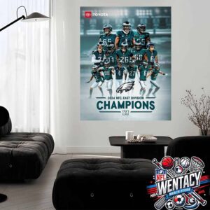 Philadelphia Eagles 2024 NFC East Division Champiopns Home Decor Poster Canvas