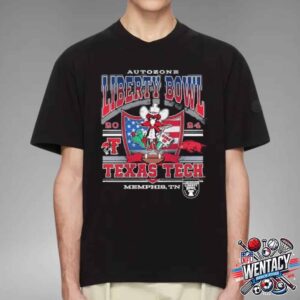 Texas Tech Red Raiders vs Arkansas Razorbacks Autozone Liberty Bowl NCAA On Dec 27 2024 In Memphis TN Unisex T-Shirt