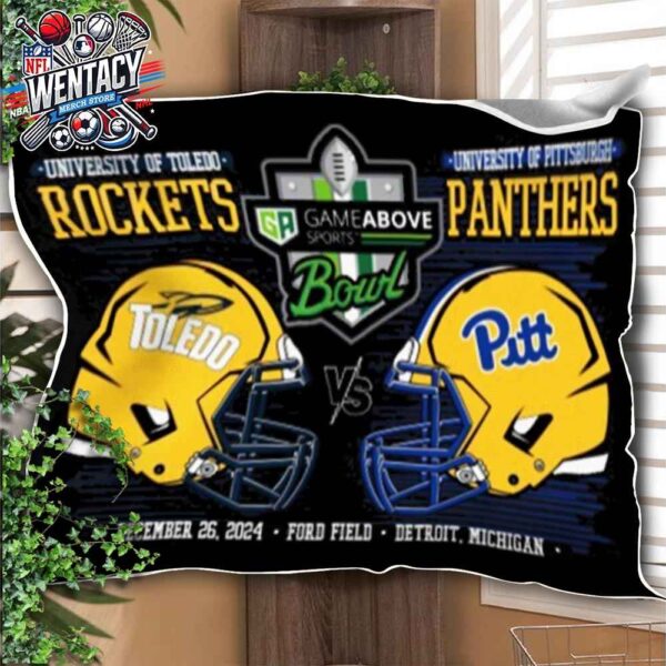 Toledo Rockets Vs Pittsburgh Panthers NCAA Gameabove Sports Bowl 2024 Head to Head On December 26 2024 At Ford Field In Detroit Michigan Fleece Blanket