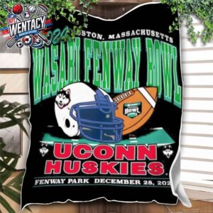 UConn Huskies 2024 Wasabi Fenway Bowl NCAA In Boston MA At Fenway Park On December 28 2024 Fleece Blanket