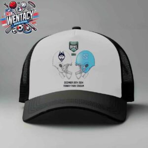 UConn Huskies vs North Carolina Tar Heels 2024 Wasabi Fenway Bowl NCAA On December 28th At Fenway Park Stadium Boston MA Hat-Cap