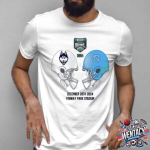 UConn Huskies vs North Carolina Tar Heels 2024 Wasabi Fenway Bowl NCAA On December 28th At Fenway Park Stadium Boston MA Unisex T-Shirt