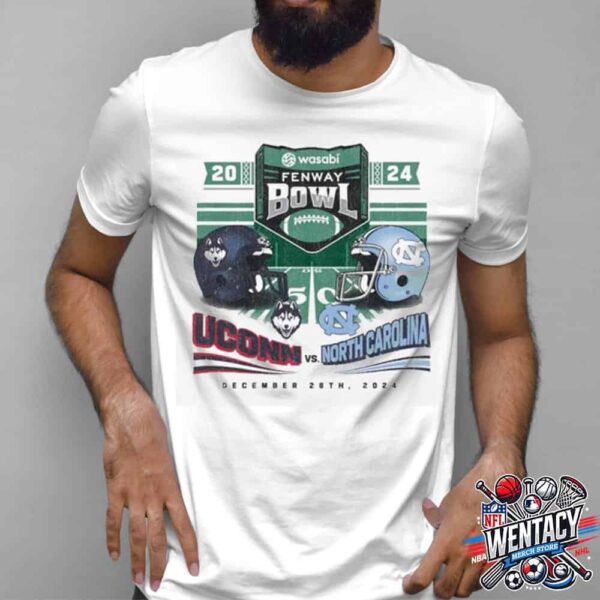 UConn Huskies vs North Carolina Tar Heels NCAA 2024 Wasabi Fenway Bowl On December 28th At Fenway Park Stadium Boston MA Unisex T-Shirt