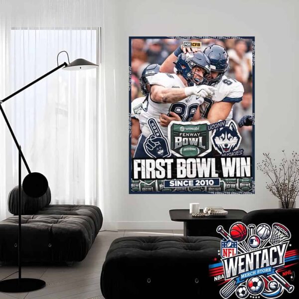 Uconn Huskies First Bowl Win Since 2010 Wasabi Fenway Bowl 2024 Home Decor Poster Canvas