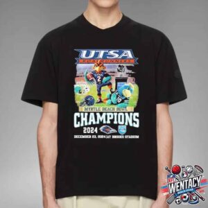 UTSA Roadrunners Rowdy The Roadrunner Mascot 2024 NCAA Myrtle Beach Bowl Champions On December 23 2024 At Brooks Stadium Unisex T-Shirt