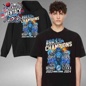 2024 NFL NFC North Division Champions Detroit Lions Back 2 Back 2023-2024 Unisex T-Shirt