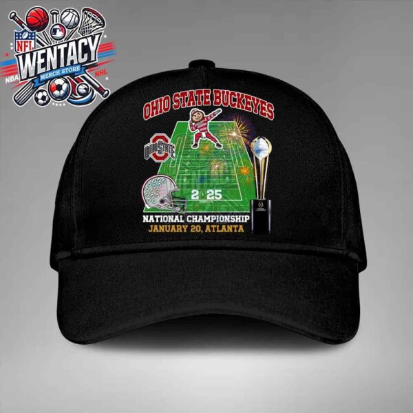 2025 College Football Playoff National Championship Ohio State Buckeyes January 20 2025 Atlanta GA At Mercedes-Benz Stadium Heltmet Mascot Classic Hat-Cap Snapback