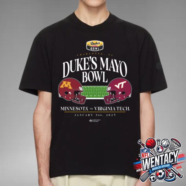 2025 Duke’s Mayo Bowl Minnesota Golden Gophers Vs Virginia Tech Hokies On January 3rd 2025 In Charlotte NC Unisex T-Shirt