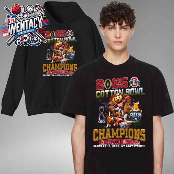 2025 Goodyear Cotton Bowl Classic Ohio State Buckeyes Champions On January 10 2025 At AT&T Stadium Unisex T-Shirt