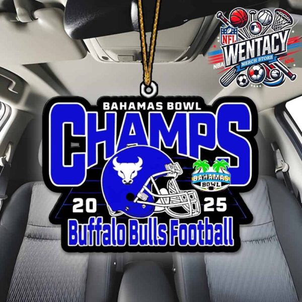 Bahamas Bowl 2025 Champions Buffalo Bulls Football Merch Tree Or Car Decoration Ornament