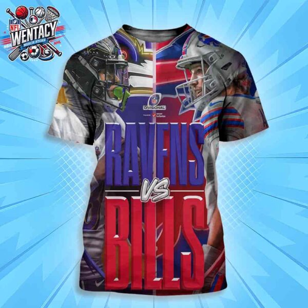 Baltimore Ravens Vs Buffalo Bills NFL AFC Divisional Playoffs On January 19 2025 All Over Print Shirt