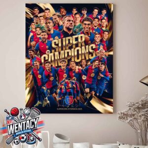 Barcelona Super Champions Supercopa D’espanya 2025 Home Decor Poster Canvas