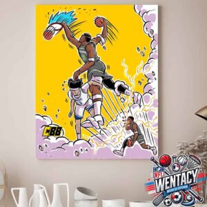 Best Iconic Moment Slam Dunk NBA 2024-2025 Attack On Minnesota Timberwolves Defeat Orlando Magic With 104-89 Western Conference Home Decor Poster Canvas