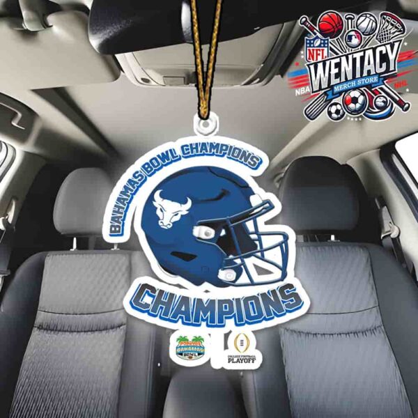 CFP Bahamas Bowl 2025 Champions Buffalo Bulls Football Helmet Merch Tree Or Car Decoration Ornament