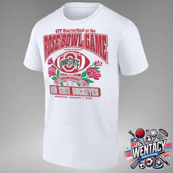 CFP Quaterfinal At The 2025 Rose Bowl Game Presented By Prudential Champions Ohio State Buckeyes On Jan 1 Pasadena Unisex T-Shirt