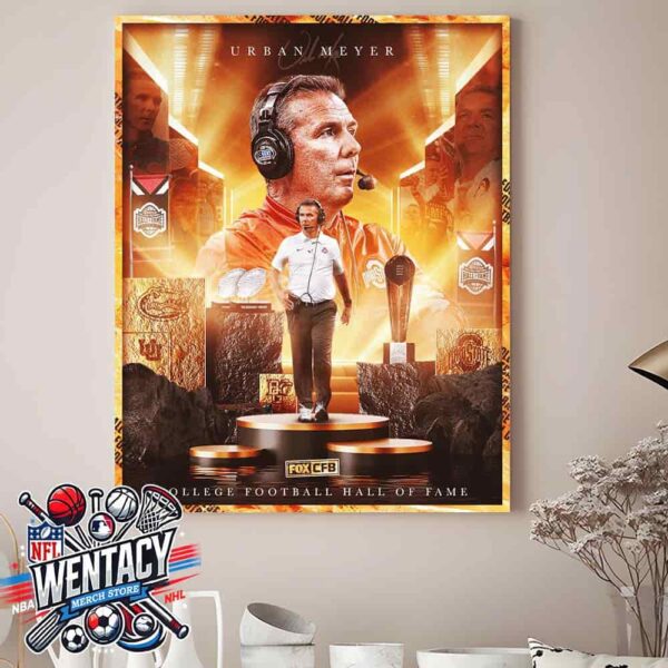 Coach Urban Meyer 2025 College Football Hall of Fame Home Decor Poster Canvas