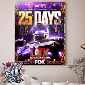 Countdown To Super Bowl LIX On FOX Sunday February 9 2025 In New Orleans Louisana Home Decor Poster Canvas