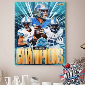 Detroit Lions NFL The King Of NFC North Champions NFL 2024-2025 Home Decor Poster Canvas