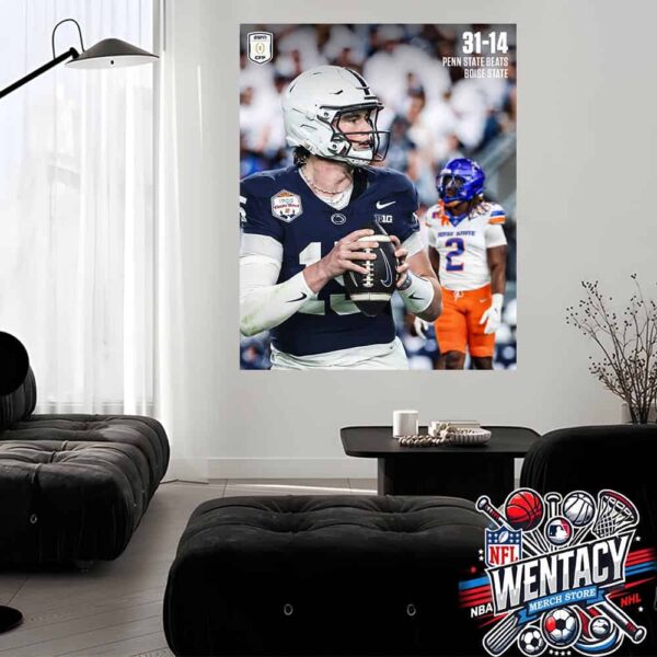 Drew Allar And Vrbo Fiesta Bowl Champion Penn State Nittany Lions Defeat Boise State Broncos 31-14 Home Decor Poster Canvas