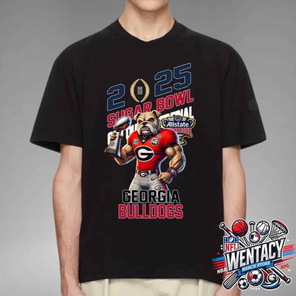 Georgia Bulldogs Team Mascot Champions Allstate Sugar Bowl 2025 Unisex T-Shirt