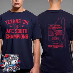 Houston Texans 2024 NFL AFC South Division Champions Two Sides Unisex T-Shirt