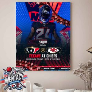 Houston Texans Vs Kansas City Chiefs NFL AFC Divisional H-Town Mande Playoffs 2024 Game On January 18 2025 Home Decor Poster Canvas