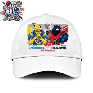 Los Angeles Chargers Vs Houston Texans Mascot NFL AFC Wild Card Playoffs Matchup On January 11 2025 Classic Hat-Cap