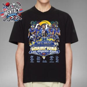 Los Angeles Rams 2024 NFL NFC West Champions With Signature Unisex T-Shirt