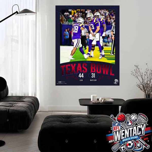 LSU Tigers Become Kinder’s Texas Bowl 2024 Champions After Defeating Baylor 44-31 Home Decor Poster Canvas