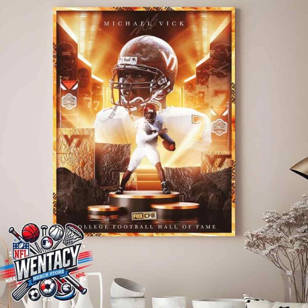 Michael Vick 2025 College Football Hall of Fame Home Decor Poster Canvas