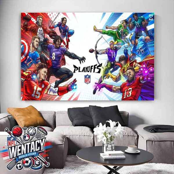 NFL Playoffs 2025 Version Marvel Studios The Battle For The Lombardi Is On Cup Home Decor Poster Canvas