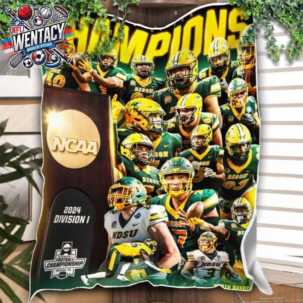 North Dakota State Bison Football Is The 2024 NCAA FCS Football Championship Champion Double-Digit Dynasty Fleece Blanket